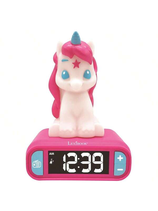 Lexibook Alarm Clock With Unicorn Night Light With 3D Design And Sound Effects Multicolor