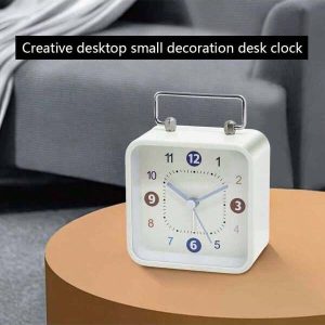 1pc Modern Minimalist Metal Square Snooze Alarm Clock, Includes Dial Nightlight, Unlimited 5-Minute Snooze, Suitable For Home Decor & Gift, (Batteries Not Included) Multicolor